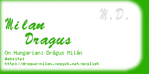 milan dragus business card